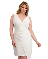 Siena Plus Origami-Pleat Asymmetric-Hem Dress