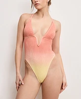 Good American Women's Always Fits Deep V-Neck Underwire Swimsuit