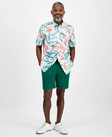 Club Room Men's Numa Regular-Fit Floral Button-Down Poplin Shirt, Exclusively at Macy's