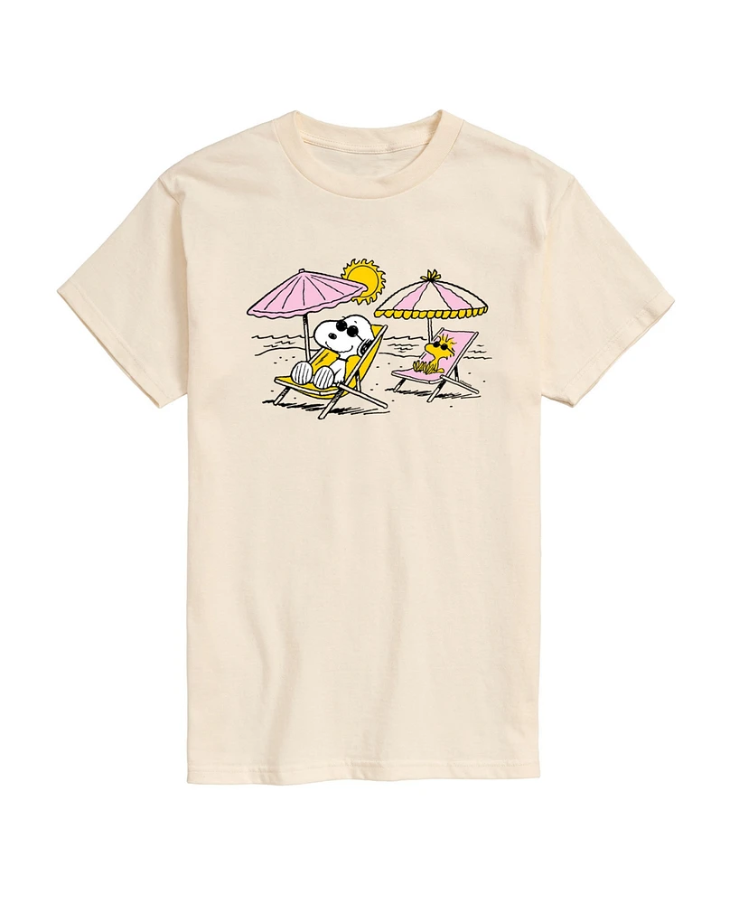 Airwaves Men's Peanuts Snoopy Beach Day Short Sleeve T-Shirt