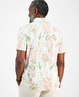 Club Room Men's Hero Short Sleeve Leaf Print Polo Shirt, Exclusively at Macy's