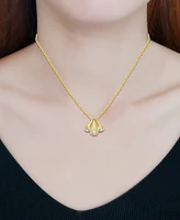 Giani Bernini Cubic Zirconia Triple Horn Pendant Necklace 18k Gold-Plated Sterling Silver (also Silver), 16" + 2" extender, Exclusively