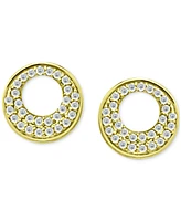 Giani Bernini Cubic Zirconia Pave Open Circle Stud Earrings Sterling Silver, Exclusively at Macy's