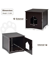 Gymax Weatherproof Multi-function Pet Cat House Outdoor Indoor Sidetable Nightstand