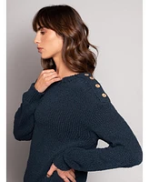 Celtic & Co. Women's Slub Knit Button Detail Sweater