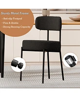 Dyhome Dining Chairs Set of 2, Kitchen Room Chairs, Mid Century Modern Upholstered Boucle