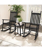 Weather-Resistant Acacia Rocking Chair – Outdoor High-Back Rocker with Ergonomic Design and Solid Base