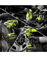 Silvel Cordless Impact Wrench, 370 Ft-lbs (500N.m) Gun 1/2 inch, 2 4.0Ah Battery Powered Brushless Wrench with 6 Sockets, Fast Charger