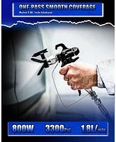 Silvel 1200W Airless Paint Sprayer, High Efficiency Paint Sprayer with Extension Rod, 3300PSI Thinning-Free for Home Exterior and Interior, Garage, De