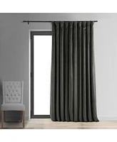 Half Price Drapes Gunmetal Grey Signature Extra Wide Velvet Blackout Curtain