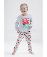 Cars Baby Boys Disney Mickey Mouse Lion King Winnie the Pooh Waffle Knit Drop Shoulder Sweatshirt and Jogger Pants Set