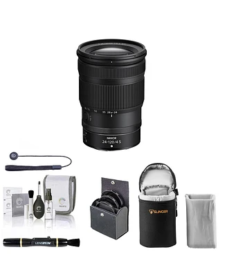 Nikon Nikkor Z 24-120mm f/4 S Lens, Bundle with ProOptic 77mm Filter Kit, Soft Lens Case, Lens Cleaner, Cleaning Kit, Universal Lens Cap Tether