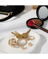 Juicy Couture Gold-Tone Crystal Crown Keychain & Earring Set