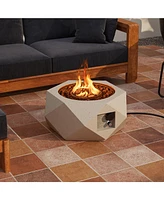 40000 Btu Hexagon Terrazzo Propane Fire Pit Table with Stainless Steel Burner
