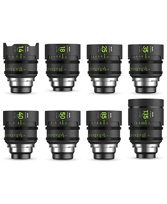 NiSi Athena Prime Cine Master 8-Lens Kit with 14mm T2.4, 25mm, 35mm, 40mm, 50mm, 85mm T1.9, 18mm, 135mm T2.2 Lens, Includes Filter Holder, Pl Mount