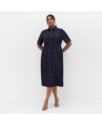 City Chic Plus Jade Denim Dress