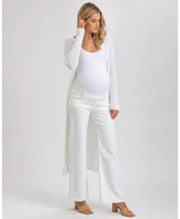 Pietro Brunelli Maternity Stonewashed High-Waist Wide-Leg Jeans
