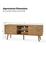 Mid century Modern Pierre Tv Stand with Flared Legs