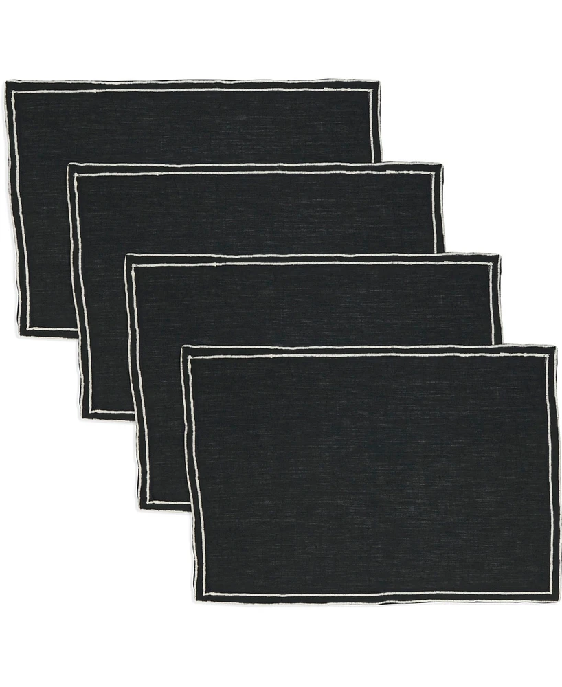 Saro Lifestyle Double Line Embroidered Placemats, 14" x 20"