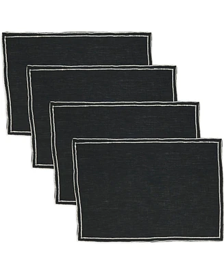 Saro Lifestyle Double Line Embroidered Placemats, 14" x 20"