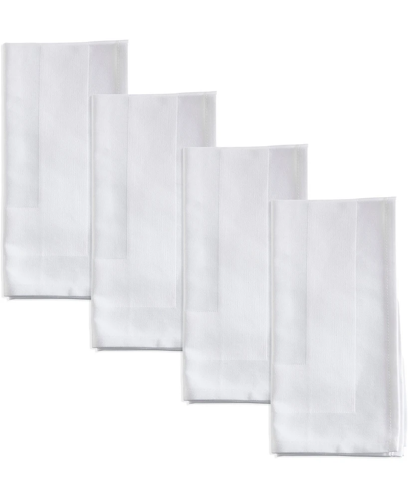 Saro Lifestyle Satin Trimmed Damask Cotton Napkins, 20" x 20"