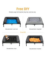 Bingopaw Raised Cooling Dog Bed-Outdoor With Removable Bolster