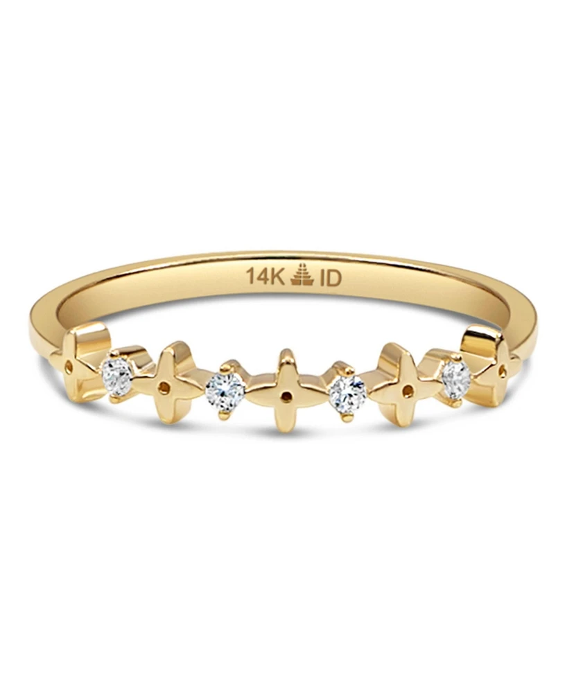 Devata Clover Ring in 14K Gold, Size 8, approx. 1.6 grams.