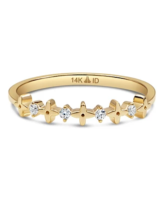 Devata Clover Ring in 14K Gold, Size 8, approx. 1.6 grams.