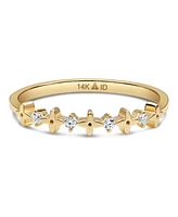 Devata Clover Ring in 14K Gold, Size 8, approx. 1.6 grams.