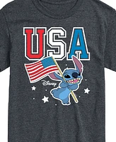 Airwaves Men's Disney Lilo Stitch Usa Flag Short Sleeve T-Shirt
