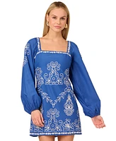 Adrianna by Papell Women's Cotton Embroidered Sheath Dress