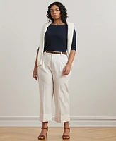Lauren Ralph Plus Cotton-Blend Boatneck Top