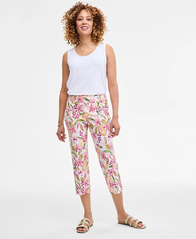 Jm Collection Women's Printed Mid Rise Capri Pants, Exclusively at Macy's