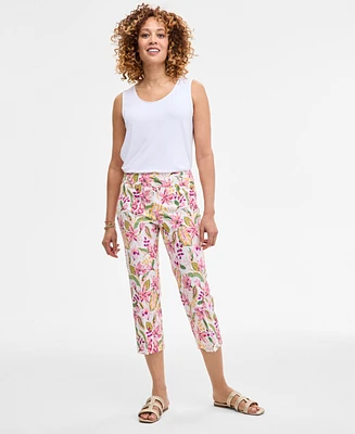 Jm Collection Women's Printed Mid Rise Capri Pants, Exclusively at Macy's