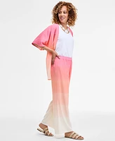 Jm Collection Women's Ombre Crinkle Wide-Leg Pants, Exclusively at Macy's