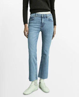 Mango Women's Sienna Flared Cropped Jeans