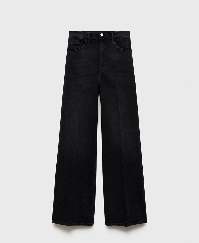 Mango Women's High-Waist Wide Leg Jeans