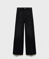 Mango Women's High-Waist Wide Leg Jeans