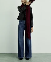 Mango Women's High-Waist Wide Leg Jeans
