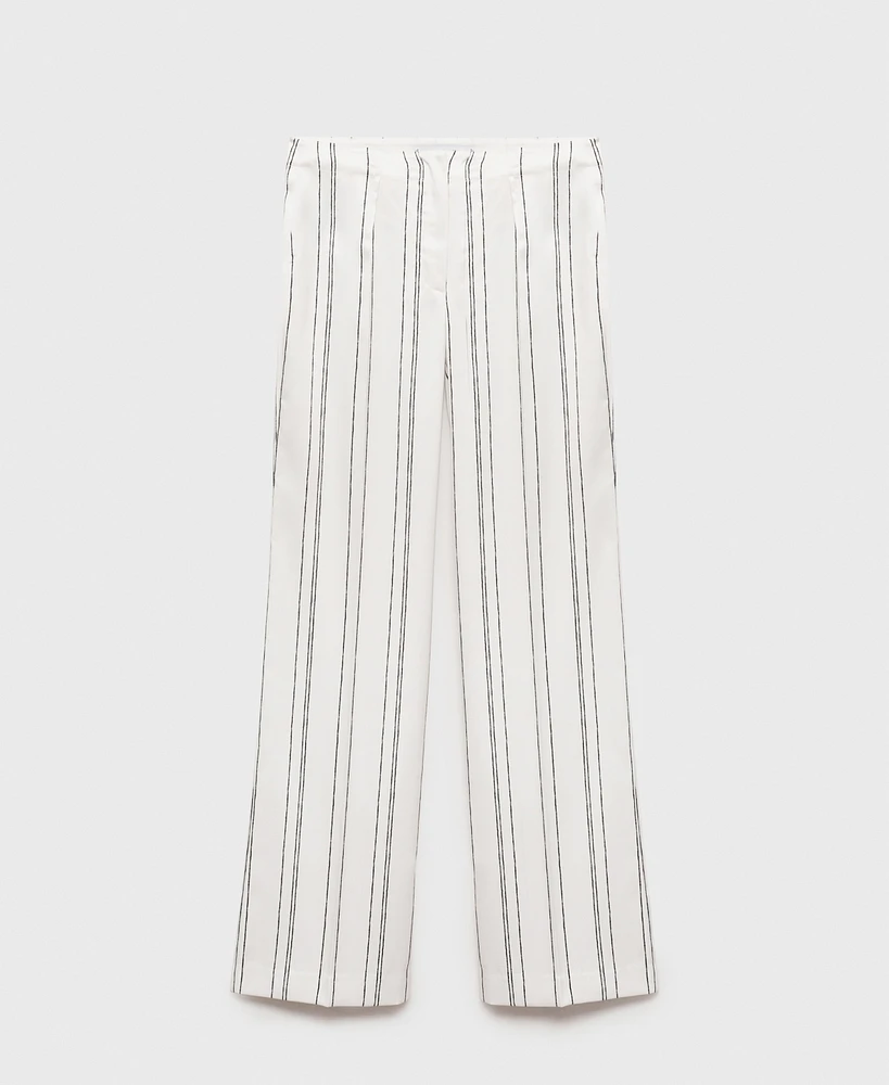 Mango Women's Straight Striped Pants
