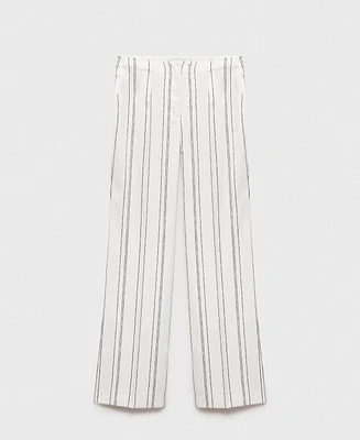 Mango Women's Straight Striped Pants
