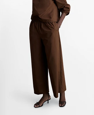 Mango Women's Straight-Fit Cotton Pants