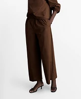 Mango Women's Straight-Fit Cotton Pants