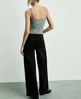 Mango Women's Low Waist Wide Leg Jeans