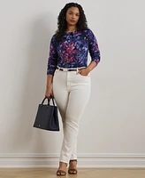 Lauren Ralph Plus Print Cotton-Blend Sweater