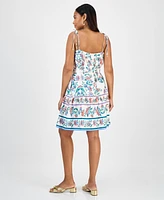 julia jordan Women's Printed Sleeveless Fit & Flare Dress