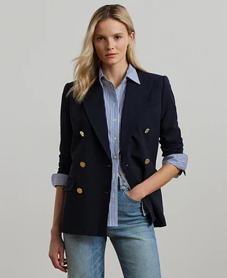 Lauren Ralph Women's Double-Breasted Wool Crepe Blazer