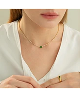 Sterling Silver 18k Gold Plated Priscilla Tennis Necklace