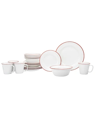 Godinger Bistro Red Band 16-pc Porcelain Dinnerware Set