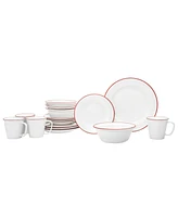 Godinger Bistro Red Band 16-pc Porcelain Dinnerware Set